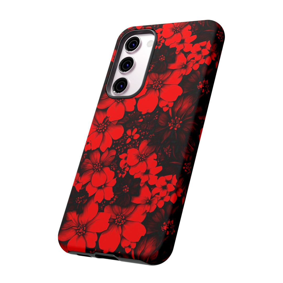 Cute Samsung Phone Case | Aesthetic Samsung Phone Case | Galaxy S23, S22, S21, S20 | Red Black Flowers, Protective Phone Case - Studio40ParkLane