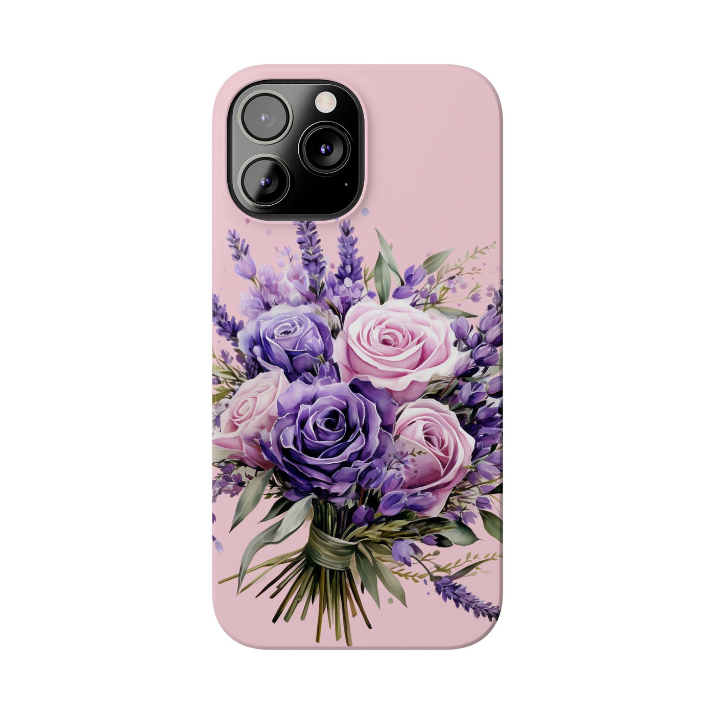 Slim Lavender Bouquet Flowers Cute Phone Cases for Iphone 16 Pro Max | iPhone 15 Case | iPhone 15 Pro Max Case, Iphone 14, Iphone 14 Pro Max, Iphone 13 12 11 8 7