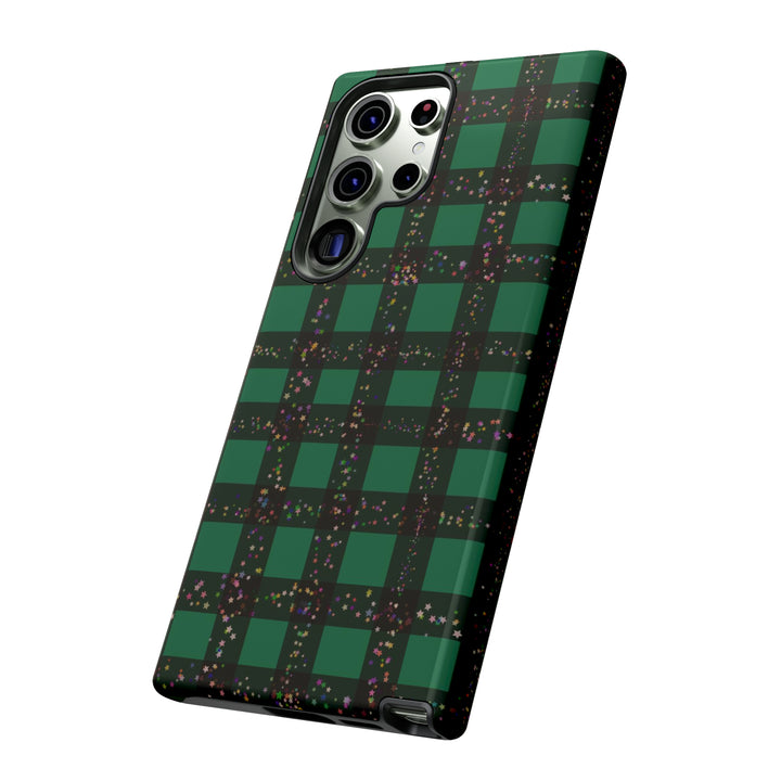 Cute Samsung Phone Cases, Designer Samsung Galaxy S23 Phone Case, Samsung S22 Case, Samsung S21 Case, Samsung S20 Case, Green Festive Plaid - Studio40ParkLane