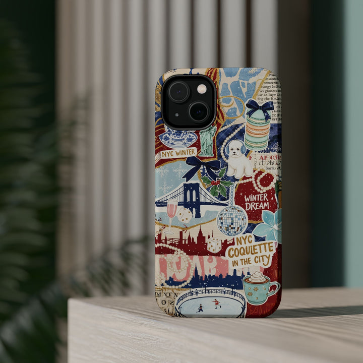 New York Winter Coquette Collage Tough Magsafe Cute Phone Cases for Iphone | iPhone 17 Pro Max Case, Iphone 16, Iphone 15 14 13 12 11 10 9