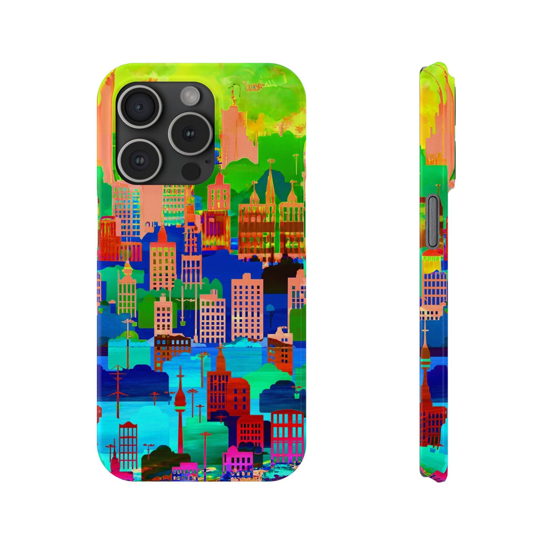 Slim Cute Phone Cases for Iphone - | iPhone 15 Case | iPhone 15 Pro Max Case, Iphone 14 Case, Iphone 14 Pro Max, Iphone 13, Summer City Skyline - Studio40ParkLane