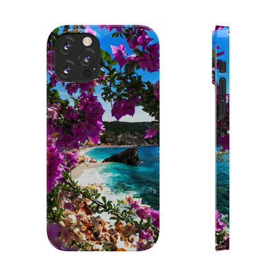 Bougainvillea Sea View Slim Cute Phone Cases for Iphone  | iPhone 15 Case | iPhone 15 Pro Max Case, Iphone 14, Iphone 14 Pro Max, Iphone 13