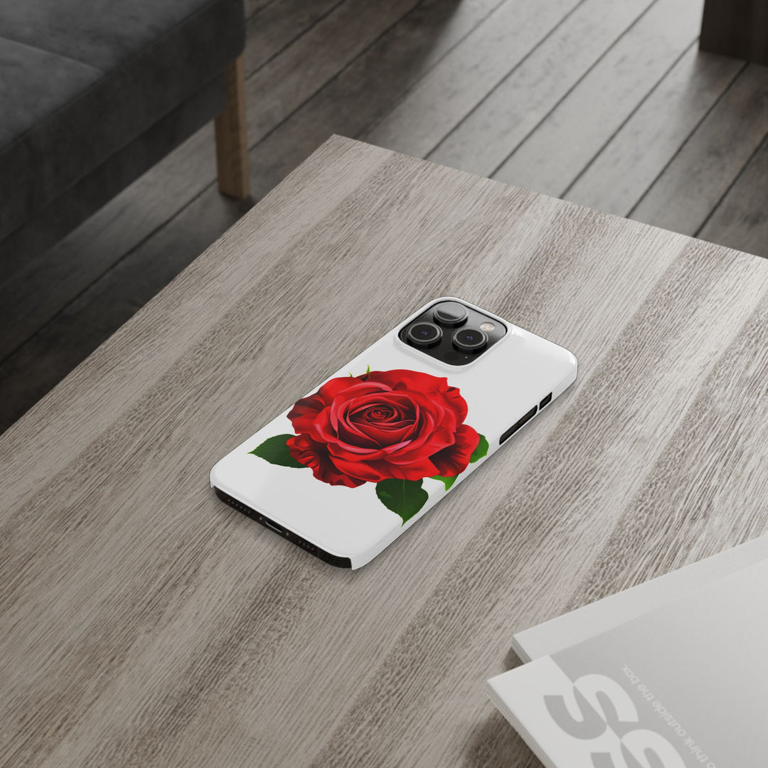Slim Red Rose Flowers Gift for Her Cute Phone Cases for Iphone 16 Pro Max | iPhone 15 Case | iPhone 15 Pro Max Case, Iphone 14, Iphone 14 Pro Max, Iphone 13 12 11 8 7 - Studio40ParkLane