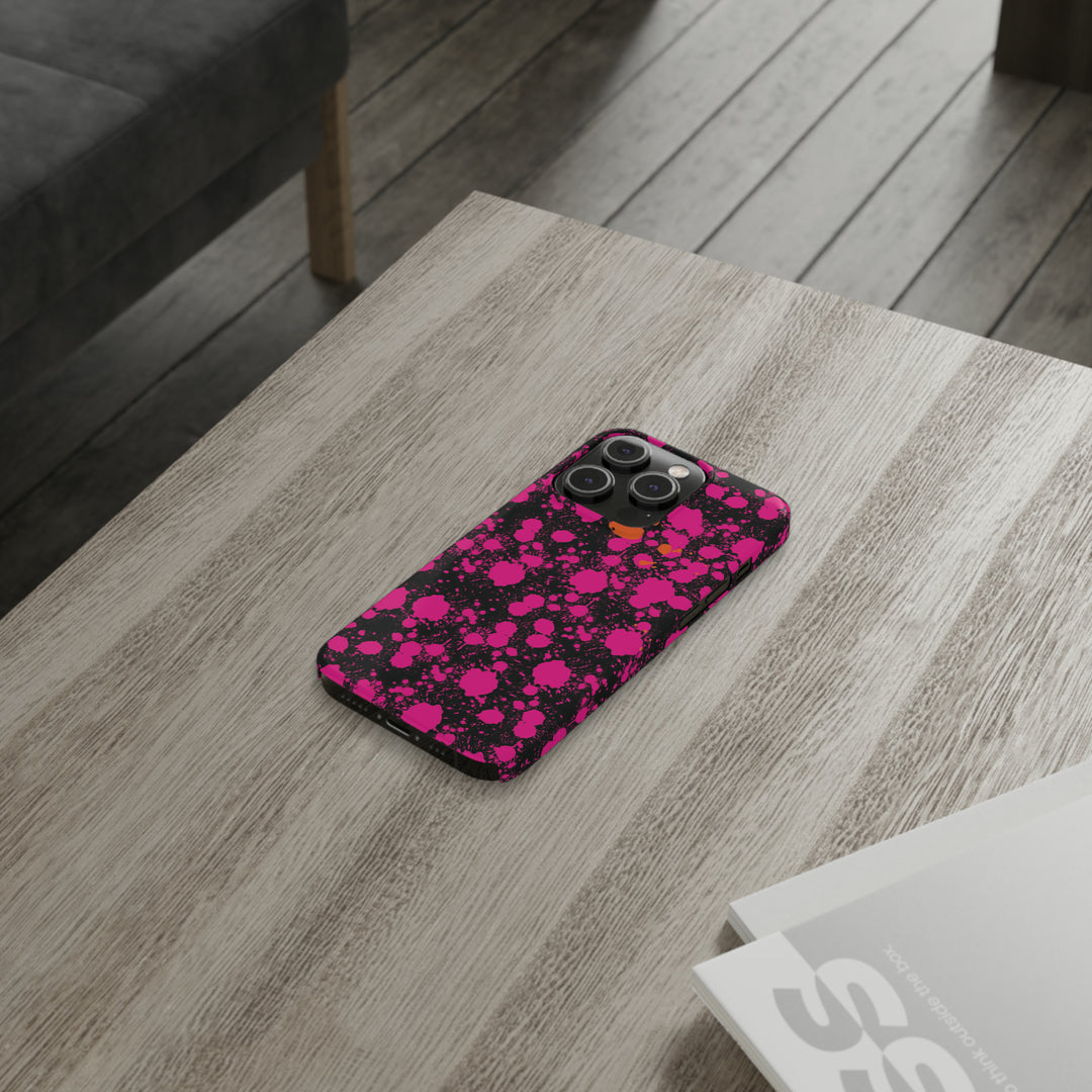 Slim Cute Phone Cases for Iphone - | iPhone 15 Case | iPhone 15 Pro Max Case, Iphone 14 Case, Iphone 14 Pro Max, Iphone 13, Pink Orange Paint Splash - Studio40ParkLane