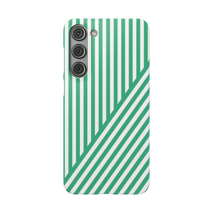 Aesthetic Emerald Stripes Cute Phone Case Sleek Snap - For iPhone 17 Pro Max iPhone 16 Pro iPhone 15 Iphone 14 Plus 13 Pro 12 11 10 Gift