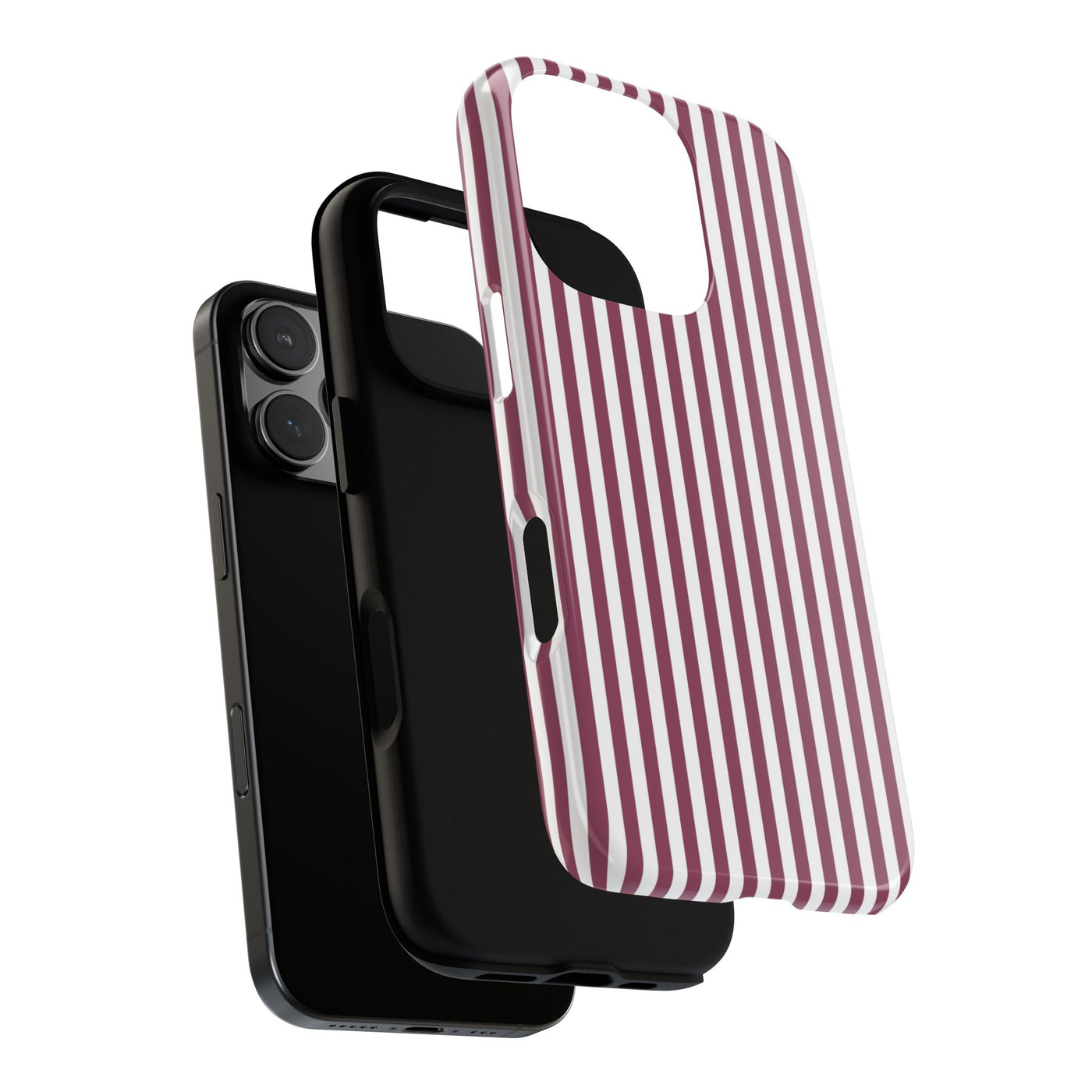 Tough Premium Old Claret Stripes Phone Case Gift for Her - For Apple iPhone 16 Pro Max 16e iPhone 15 Pro iPhone Iphone 14 Plus 13 Pro 12 SE XR - Studio40ParkLane