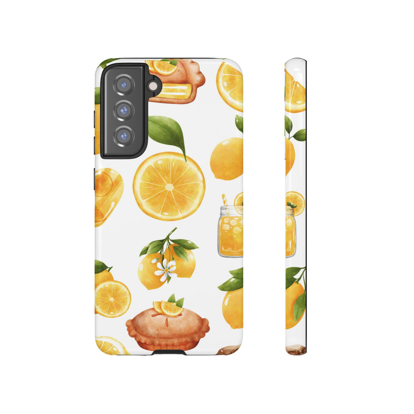 Impact Resistant, Lemon Fruit Pie, Cute Phone Cases for Samsung S24, S23, S22, S21, IPhone 15 pro Iphone 14 pro Iphone 13 IPhone 12 Iphone 11