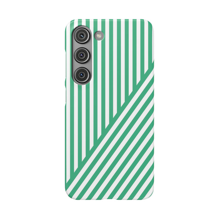Aesthetic Emerald Stripes Cute Phone Case Sleek Snap - For iPhone 17 Pro Max iPhone 16 Pro iPhone 15 Iphone 14 Plus 13 Pro 12 11 10 Gift