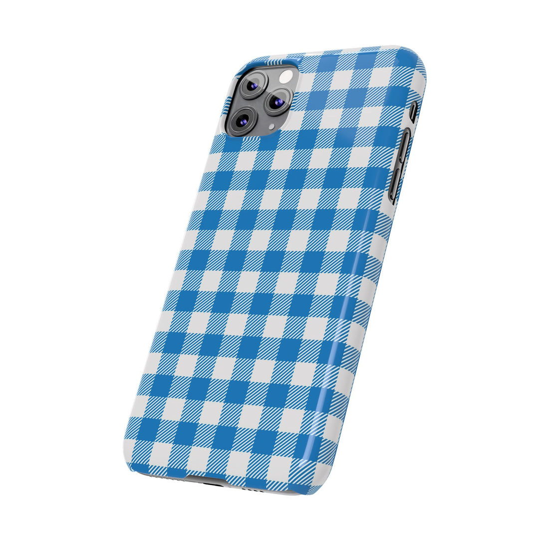 Slim Blue Gingham Gift for Her Cute Phone Cases for Iphone 16 Pro Max | iPhone 15 Case | iPhone 15 Pro Max Case, Iphone 14, 13, 12, 11, 10, 8, 7 - Studio40ParkLane