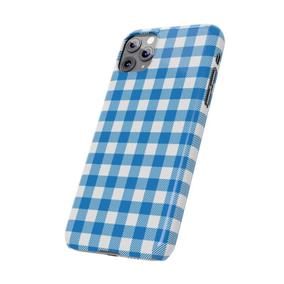 Slim Blue Gingham Gift for Her Cute Phone Cases for Iphone 16 Pro Max | iPhone 15 Case | iPhone 15 Pro Max Case, Iphone 14, 13, 12, 11, 10, 8, 7