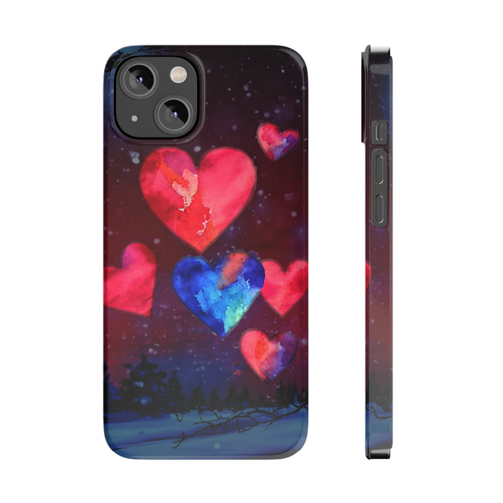 Slim Cute Phone Cases for Iphones - | iPhone 15 Case | iPhone 15 Pro Max Case, Iphone 14 Case, Iphone 14 Pro Max, Iphone 13, Night Sky Hearts Love - Studio40ParkLane