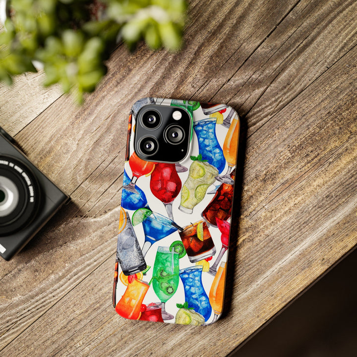 Slim Cute Phone Cases for Iphone - | iPhone 15 Case | iPhone 15 Pro Max Case, Iphone 14 Case, Iphone 14 Pro Max, Iphone 13, Summer Fruit Cocktail - Studio40ParkLane