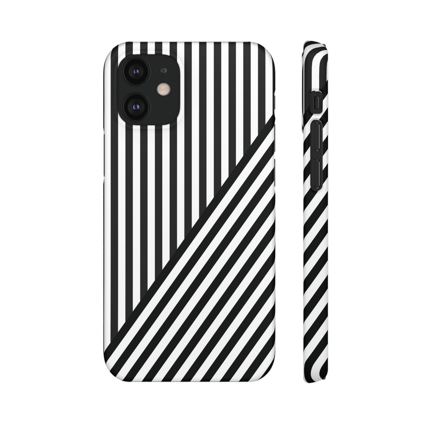 Aesthetic Black White Stripes Cute Phone Case Sleek Snap - For iPhone 17 Pro Max iPhone 16 Pro iPhone 15 Iphone 14 Plus 13 Pro 12 11 10 Gift - Studio40ParkLane