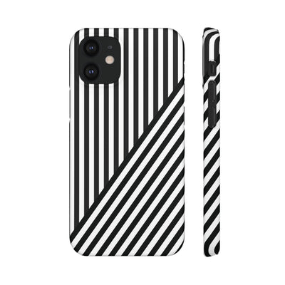 Aesthetic Black White Stripes Cute Phone Case Sleek Snap - For iPhone 17 Pro Max iPhone 16 Pro iPhone 15 Iphone 14 Plus 13 Pro 12 11 10 Gift - Studio40ParkLane