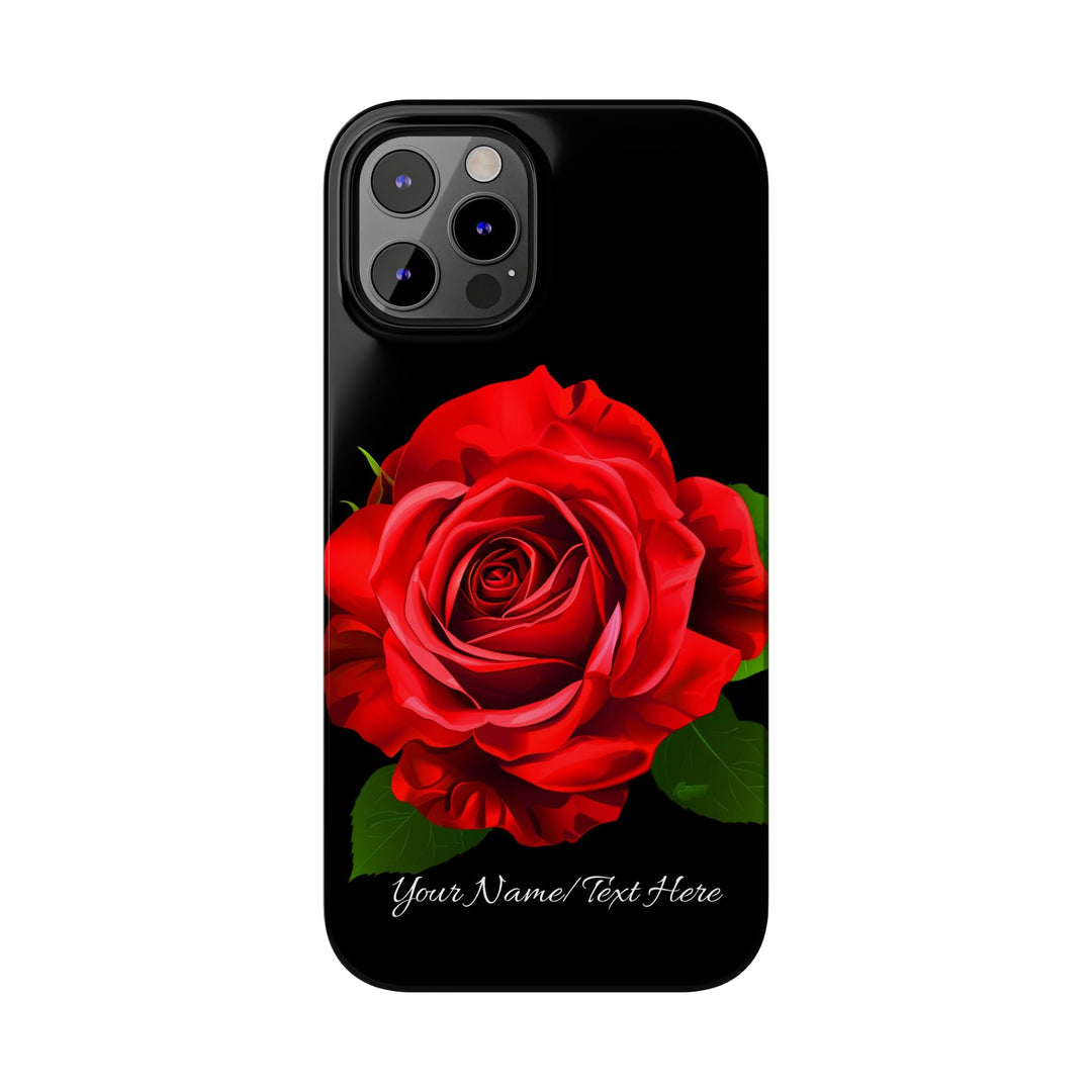 Slim Custom Personalized Red Rose Flowers Gift for Her Cute Phone Cases for Iphone 16 Pro Max | iPhone 15 Case | iPhone 15 Pro Max Case, Iphone 14, Iphone 14 Pro Max, Iphone 13 12 11 8 7 - Studio40ParkLane