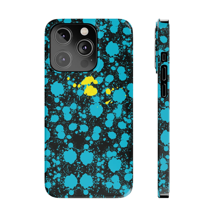 Slim Cute Phone Cases for Iphone - | iPhone 15 Case | iPhone 15 Pro Max Case, Iphone 14 Case, Iphone 14 Pro Max, Iphone 13, Paint Splash Blue Yellow - Studio40ParkLane