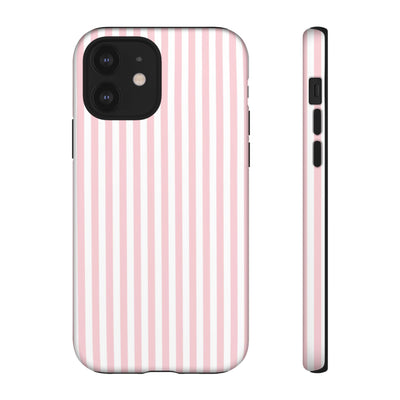 Tough Premium Sweet Pink Stripes Phone Case Gift for Her - For Apple iPhone 16 Pro Max 16e iPhone 15 Pro iPhone Iphone 14 Plus 13 Pro 12 SE XR - Studio40ParkLane
