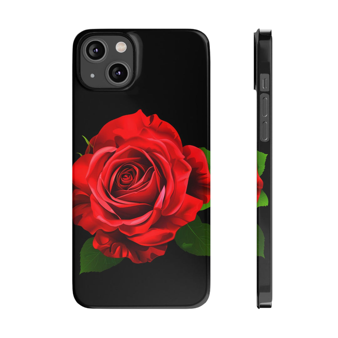 Slim Red Rose Flowers Gift for Her Cute Phone Cases for Iphone 16 Pro Max | iPhone 15 Case | iPhone 15 Pro Max Case, Iphone 14, Iphone 14 Pro Max, Iphone 13 12 11 8 7 - Studio40ParkLane