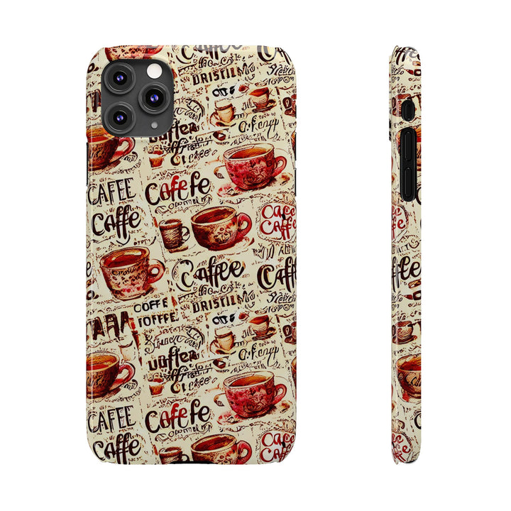 Slim Cute Phone Cases for Iphone - | iPhone 15 Case | iPhone 15 Pro Max Case, Iphone 14 Case, Iphone 14 Pro Max, Iphone 13, Paris Coffee Cup - Studio40ParkLane