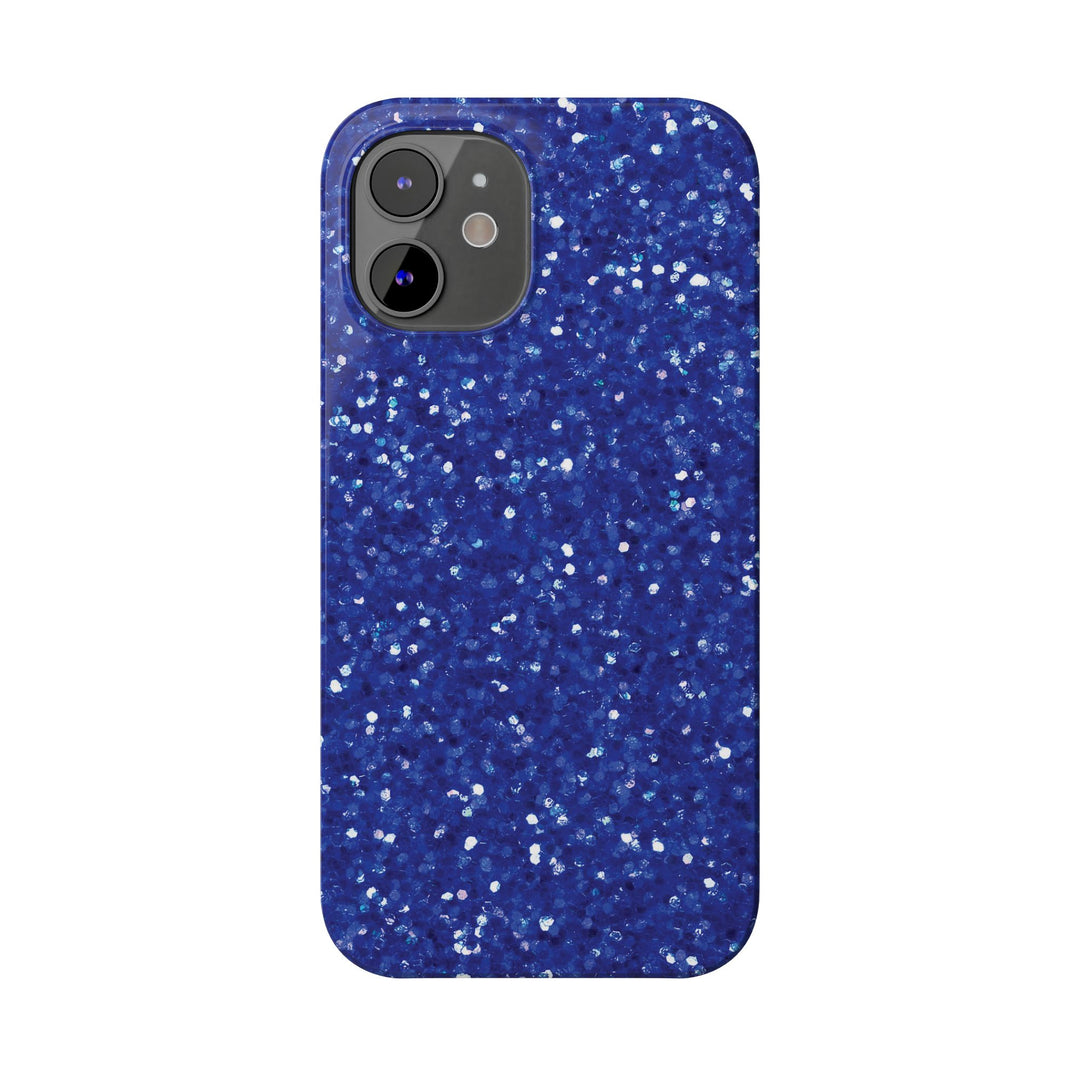 Slim Blue Muted Faux Play on Glitter Effect Cute Phone Cases for Iphone 16 Pro Max | iPhone 15 Case | iPhone 15 Pro Max Case, Iphone 14, Iphone 14 Pro Max, Iphone 13 12 11 8 7 - Studio40ParkLane