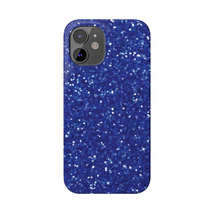 Slim Blue Muted Faux Play on Glitter Effect Cute Phone Cases for Iphone 16 Pro Max | iPhone 15 Case | iPhone 15 Pro Max Case, Iphone 14, Iphone 14 Pro Max, Iphone 13 12 11 8 7 - Studio40ParkLane