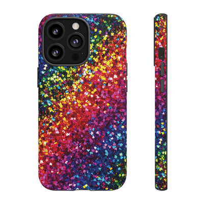 Faux Chic Play on Glitter Effect Cute Phone Case, for IPhone 16 pro Max | Iphone 15, Iphone 14, IPhone 13 Case, 11 8 7, Samsung Galaxy S24, S23, S22, S21, 2 Layer Protection