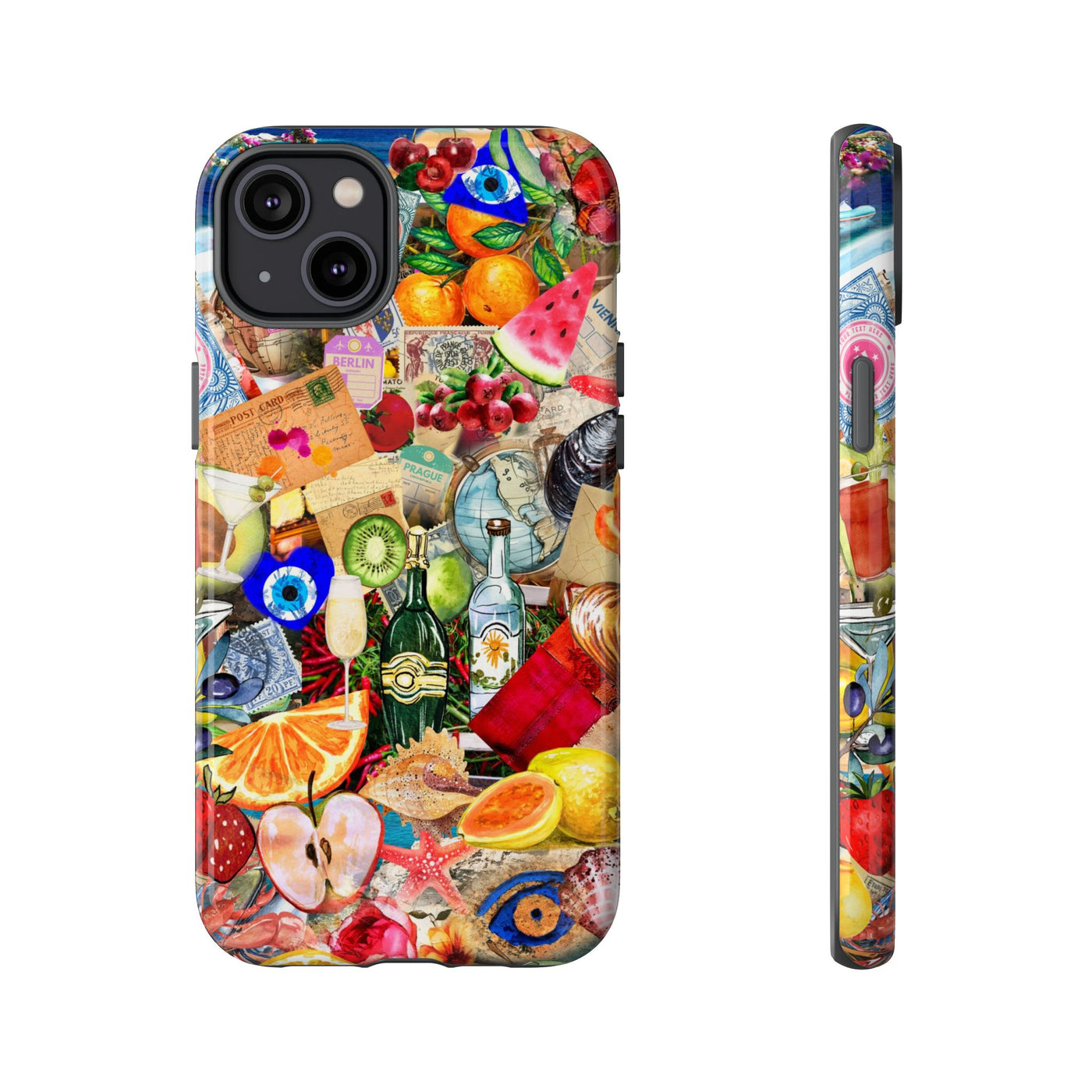 Fruity European Summer Impact Resistant Cute Phone Cases for Samsung S24, S23, S22, S21, IPhone 15 pro Iphone 14 pro Iphone 13 IPhone 12 Iphone 11