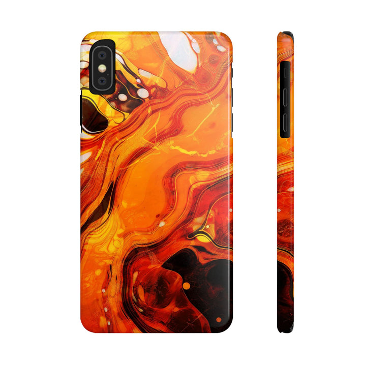Slim Cute Phone Cases for Iphone - | iPhone 15 Case | iPhone 15 Pro Max Case, Iphone 14 Case, Iphone 14 Pro Max, Iphone 13, Marble Orange Yellow - Studio40ParkLane