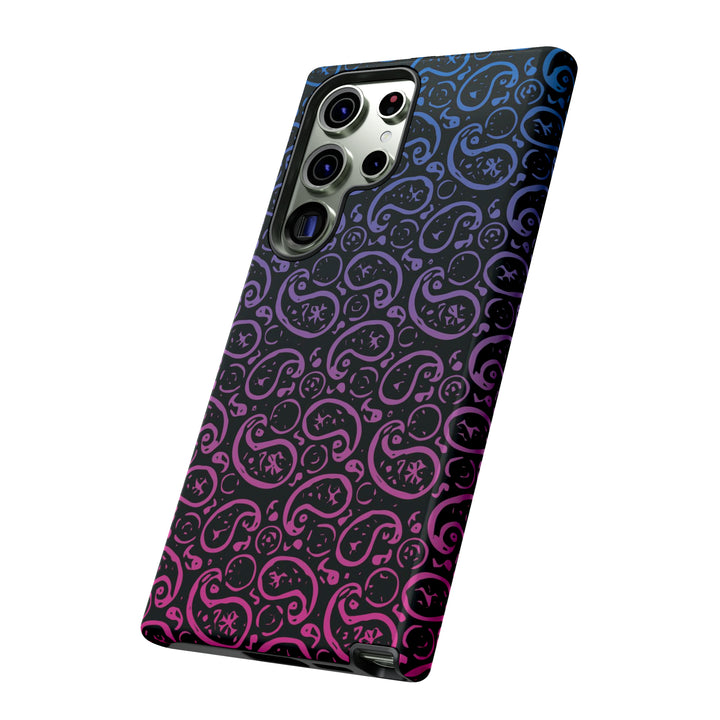 Cool Phone Case | Aesthetic Phone Case | Paisley Blue Pink Black | For Samsung Galaxy S23, S22, S21, S20 | Luxury Double Layer | Cute - Studio40ParkLane