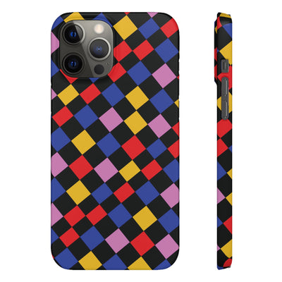 Colorful Checkerboard Cute Phone Case - Sleek Snap - for iPhone 16 15 14 13 12 11 Max Pro Plus Samsung Galaxy S24 S23 S22 S21 S20 Plus Ultra - Studio40ParkLane