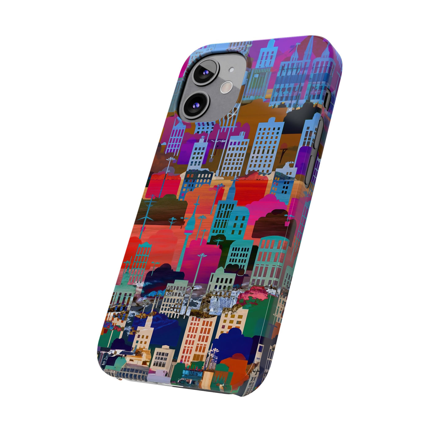 City Skyline Mosaic Slim Cute Phone Cases for Iphone | iPhone 15 Case | iPhone 15 Pro Max Case, Iphone 14, Iphone 14 Pro Max, Iphone 13, 12