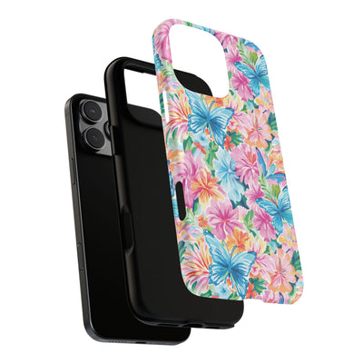 Premium Tough Butterflies Flowers Cute Phone Cases for Samsung S24, S23, S22, S21, S20, Plus and Ultra, Iphone 16 Pro Max,15, 14, 13, 12, 11, 10