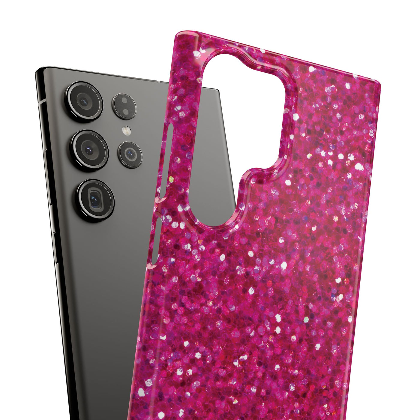 Snap Non-Glitter Muted Pink Play on "Faux" Glitter Effect Cute Phone Cases for Samsung and Iphone, 16, 15, 14, S24, S23, S22, S21, S20, Plus and Ultra