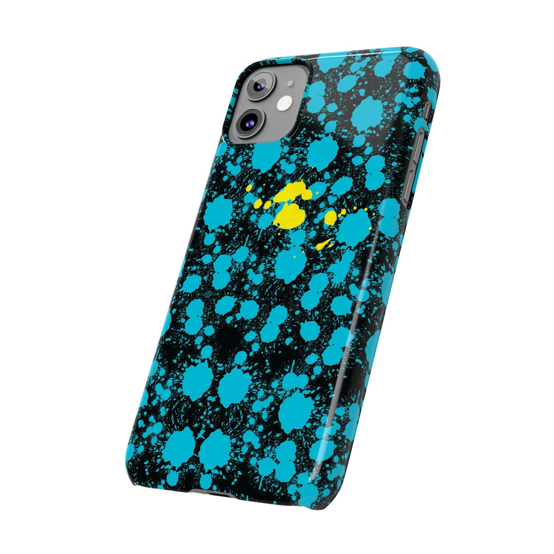 Slim Cute Phone Cases for Iphone - | iPhone 15 Case | iPhone 15 Pro Max Case, Iphone 14 Case, Iphone 14 Pro Max, Iphone 13, Paint Splash Blue Yellow - Studio40ParkLane