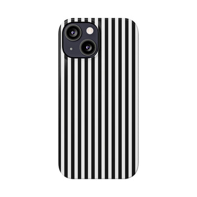 Slim Black White Striped Cute Phone Case for Iphone 16 - | iPhone 15 Pro Max Case | iPhone 14 Case Iphone 13 12 11 10 9 8 7 Gift for Her - Studio40ParkLane