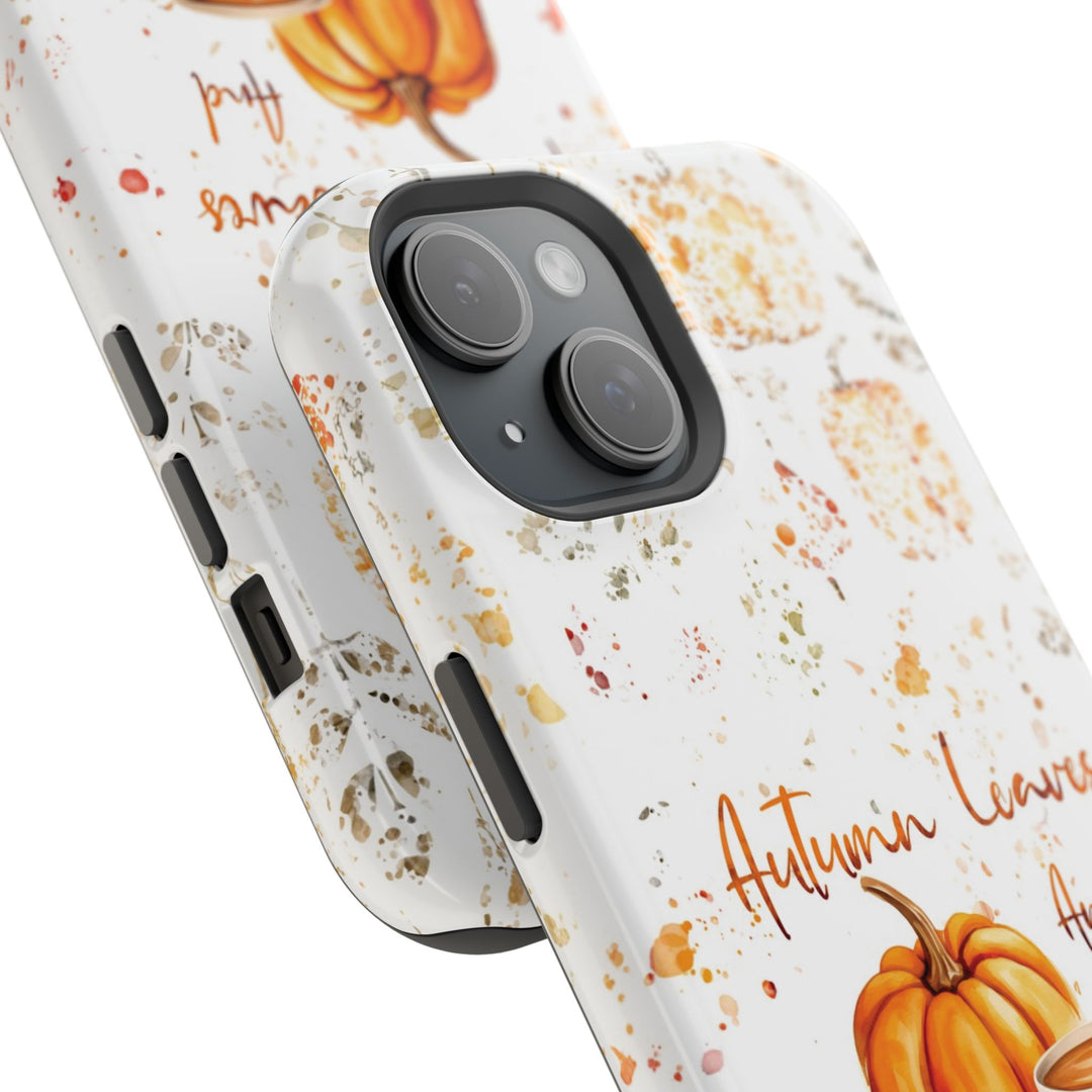 Fall Leaves Pumpkins Tough Magsafe Cute Phone Cases for Iphone | iPhone 15 Case | iPhone 15 Pro Max Case, Iphone 14, Iphone 14 13 12 11 10 9 8 7 - Studio40ParkLane