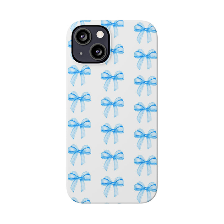 Slim Blue Bows Cute Phone Cases for Iphone 16 Pro Max | iPhone 15 Case | iPhone 15 Pro Max Case, Iphone 14, Iphone 14 Pro Max, Iphone 13 12 11 8 7 - Studio40ParkLane