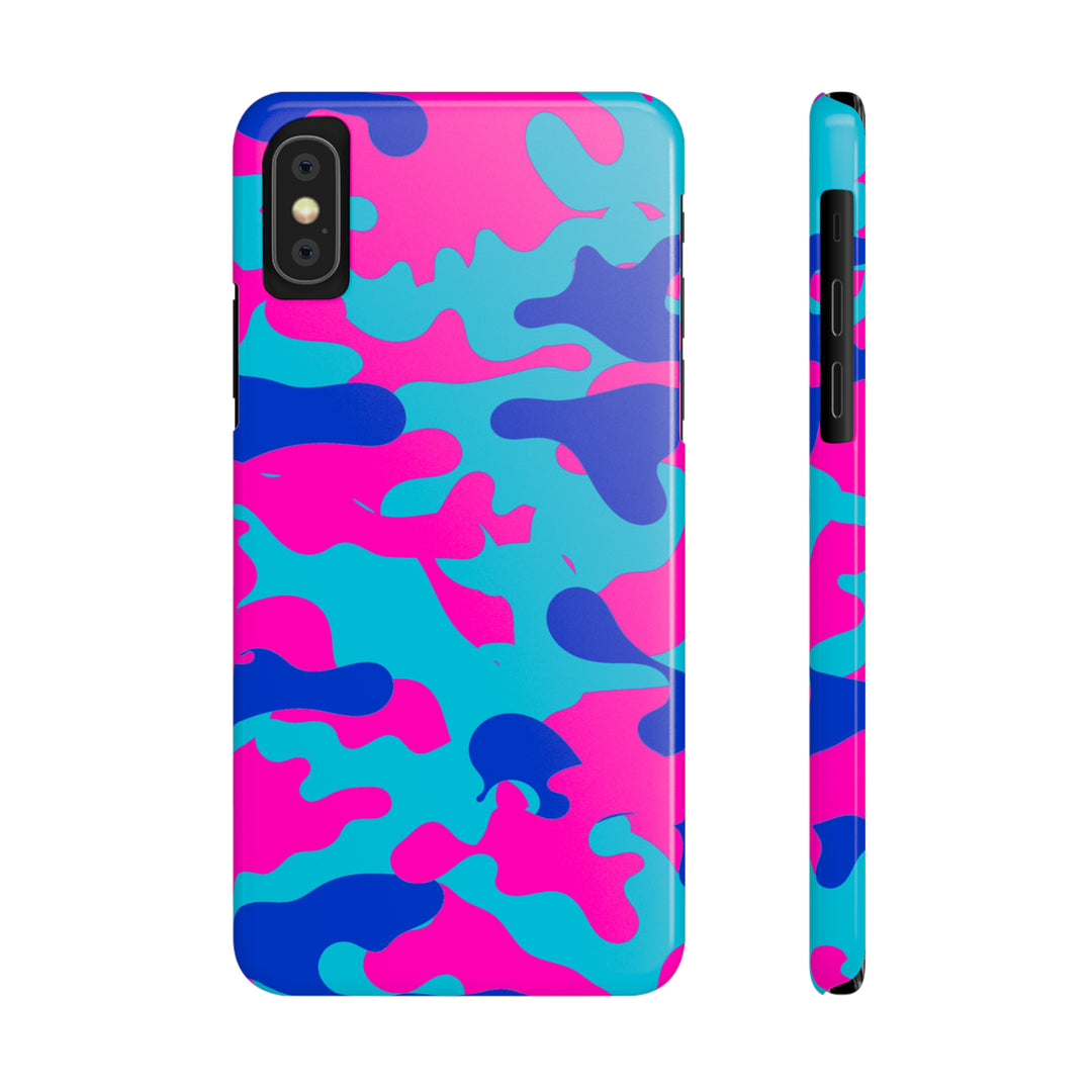 Slim Cute Phone Cases for Iphone - | iPhone 15 Case | iPhone 15 Pro Max Case, Iphone 14 Case, Iphone 14 Pro Max, Iphone 13, Blue Pink Camouflage - Studio40ParkLane