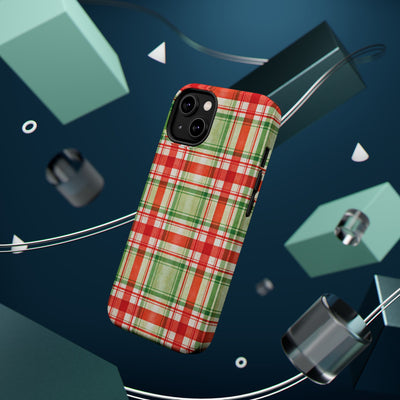 Aesthetic Tough Magsafe Red Green Checkered Phone Case - For iPhone 17 Pro Max iPhone 16 Pro iPhone 15 Iphone 14 Plus 13 Pro 12 11 10 - Studio40ParkLane