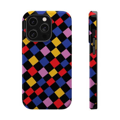Aesthetic Colorful Checkerboard Tough Magsafe Phone Case - For iPhone 17 Pro Max iPhone 16 Pro iPhone 15 Iphone 14 Plus 13 Pro 12 11 Gift - Studio40ParkLane