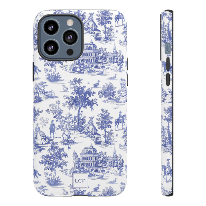 Personalized Custom French Toile Tough Cute Phone Case For Apple iPhone 18, 17, 16, 15 14, Pro Max, Samsung Galaxy S26, S25, S24 Plus Ultra
