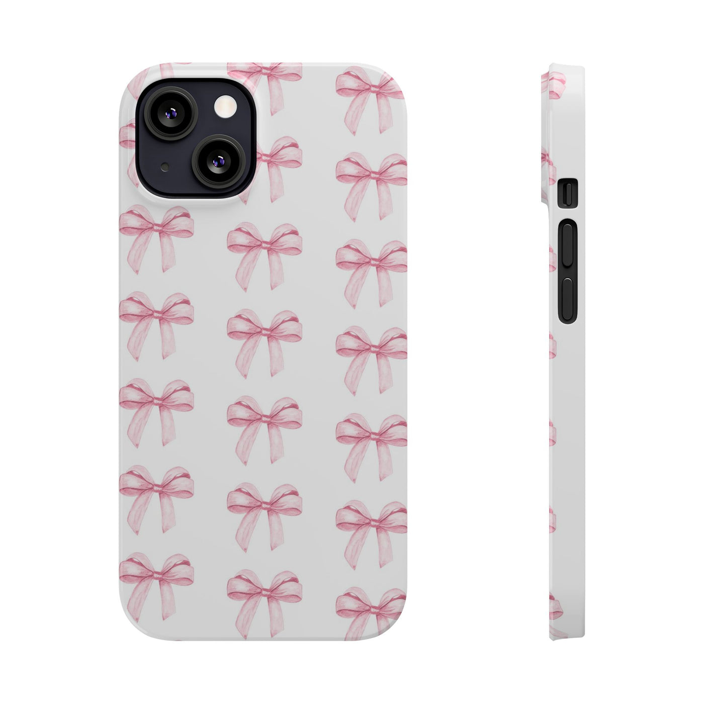 Slim Pink Bows Cute Phone Cases for Iphone 16 Pro Max | iPhone 15 Case | iPhone 15 Pro Max Case, Iphone 14, Iphone 14 Pro Max, Iphone 13 12 11 8 7