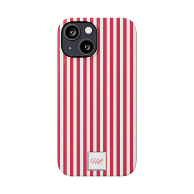 Slim Custom Personalized Winterberry Red Striped Phone Case for Iphone 17 - | iPhone 16 Pro Max Case | iPhone 15 Case Iphone 14 13 12 11 10 9 8 - Studio40ParkLane