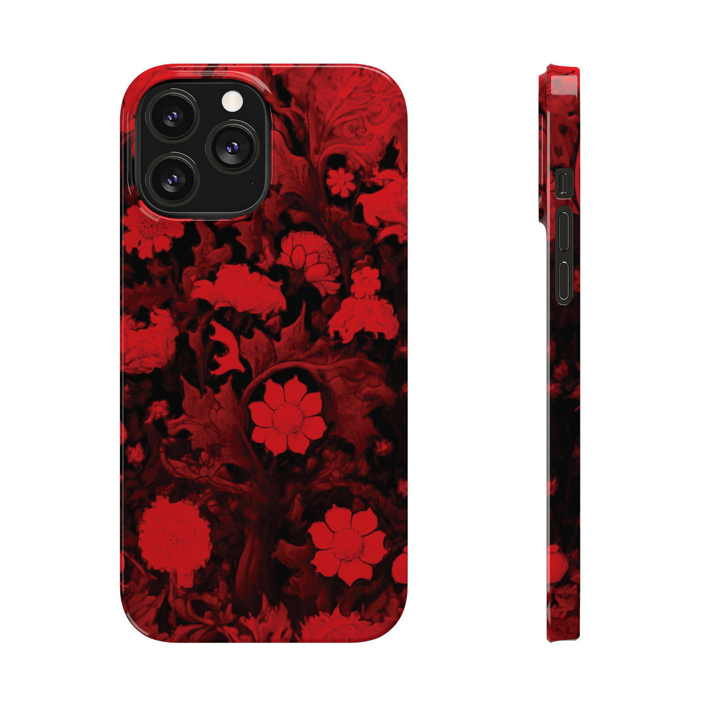 Slim Cute Phone Cases for Iphone - | iPhone 15 Case | iPhone 15 Pro Max Case, Iphone 14 Case, Iphone 14 Pro Max, Iphone 13, Red Flowers