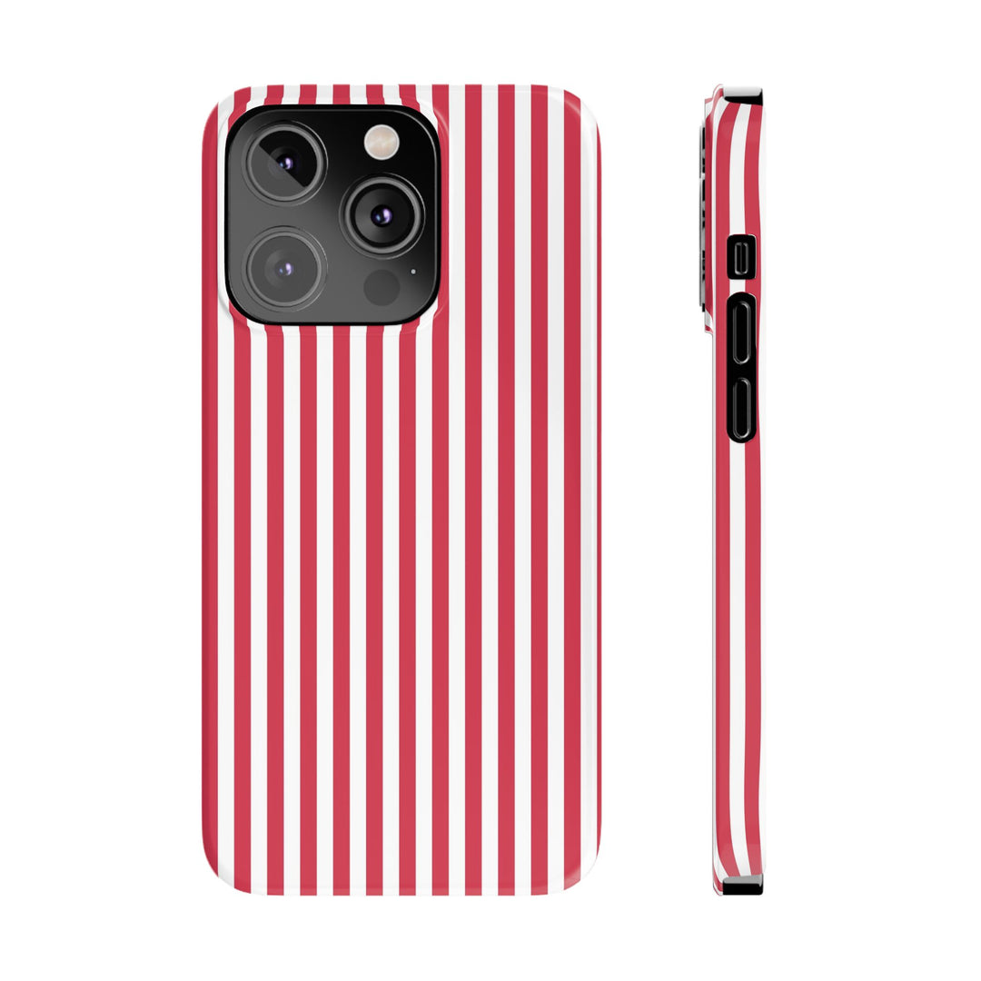 Slim Red Winterberry Striped Cute Phone Case for Iphone 16 - | iPhone 15 Pro Max Case | iPhone 14 Case 13 12 11 10 9 8 7 X XS Gift for Her