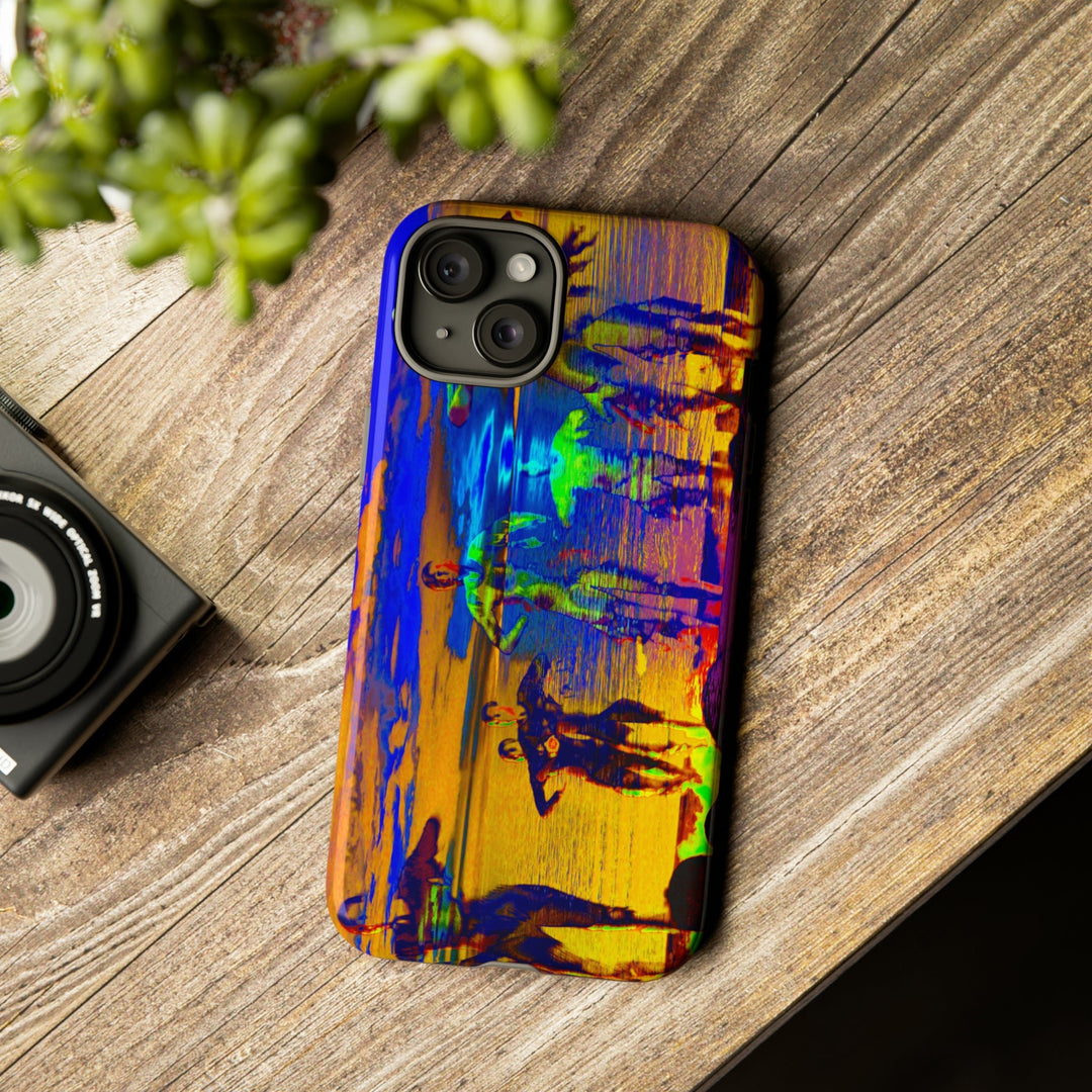 Cute IPhone Case | iPhone 15 Case | iPhone 15 Pro Max Case, Iphone 14 Case, Iphone 14 Pro Max Case IPhone Case for Art Lovers, Sunset Dance Blue Yellow - Studio40ParkLane