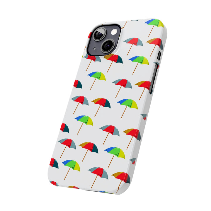 Slim Cute Phone Cases for Iphone - | iPhone 15 Case | iPhone 15 Pro Max Case, Iphone 14 Case, Iphone 14 Pro Max, Iphone 13, Colorful Beach Parasol - Studio40ParkLane