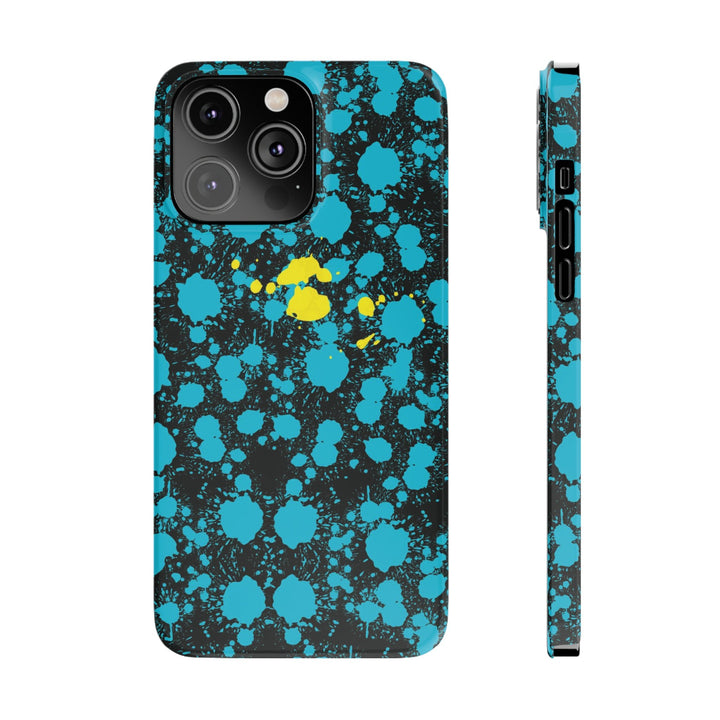 Slim Cute Phone Cases for Iphone - | iPhone 15 Case | iPhone 15 Pro Max Case, Iphone 14 Case, Iphone 14 Pro Max, Iphone 13, Paint Splash Blue Yellow - Studio40ParkLane