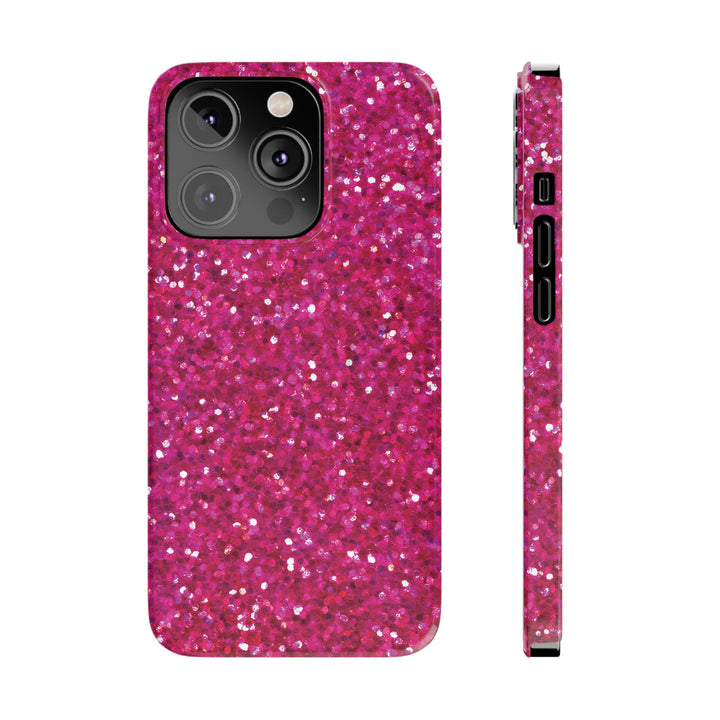 Slim Muted Pink Faux Play on Glitter Effect Cute Phone Cases for Iphone 16 Pro Max | iPhone 15 Case | iPhone 15 Pro Max Case, Iphone 14, Iphone 14 Pro Max, Iphone 13 12 11 8 7 - Studio40ParkLane
