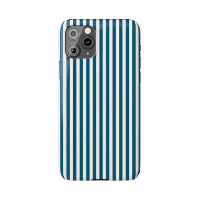 Slim Teal Blue Striped Cute Phone Case for Iphone 16 - | iPhone 15 Pro Max Case | iPhone 14 Case Iphone 13 12 11 10 9 8 7 X XS Gift for Her - Studio40ParkLane